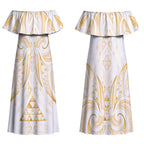 Maori Rugby Custom Ngaru Mangopare Couples Matching Off Shoulder Maxi Dress and Hawaiian Shirt Koura Niho Taniwha Motif