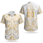 Maori Rugby Custom Ngaru Mangopare Couples Matching Short Sleeve Bodycon Dress and Hawaiian Shirt Koura Niho Taniwha Motif