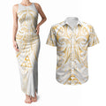 Maori Rugby Custom Ngaru Mangopare Couples Matching Tank Maxi Dress and Hawaiian Shirt Koura Niho Taniwha Motif