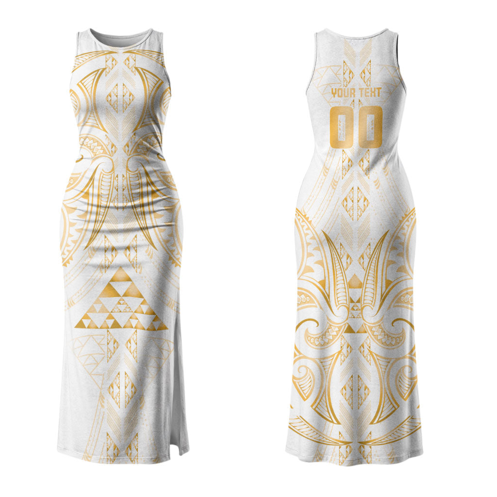 Maori Rugby Custom Ngaru Mangopare Couples Matching Tank Maxi Dress and Long Sleeve Button Shirt Koura Niho Taniwha Motif
