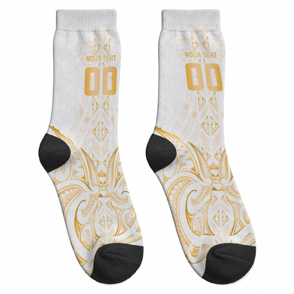 Maori Rugby Custom Ngaru Mangopare Crew Socks Koura Niho Taniwha Motif