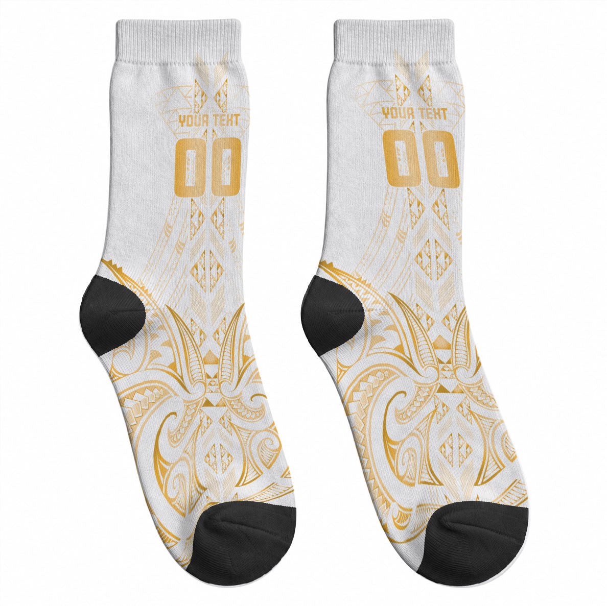 Maori Rugby Custom Ngaru Mangopare Crew Socks Koura Niho Taniwha Motif