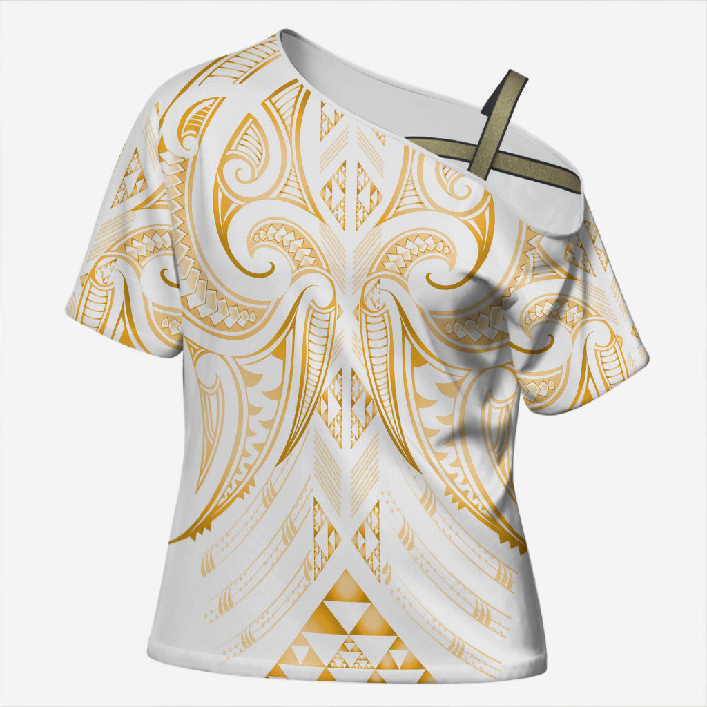 Maori Rugby Custom Ngaru Mangopare Cross Shoulder Shirt Koura Niho Taniwha Motif