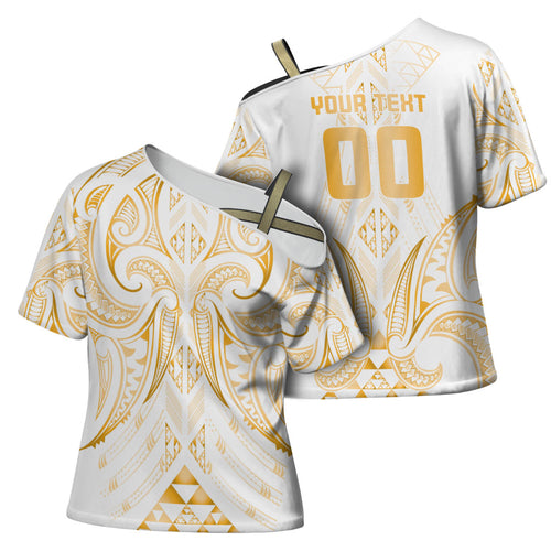 Maori Rugby Custom Ngaru Mangopare Cross Shoulder Shirt Koura Niho Taniwha Motif