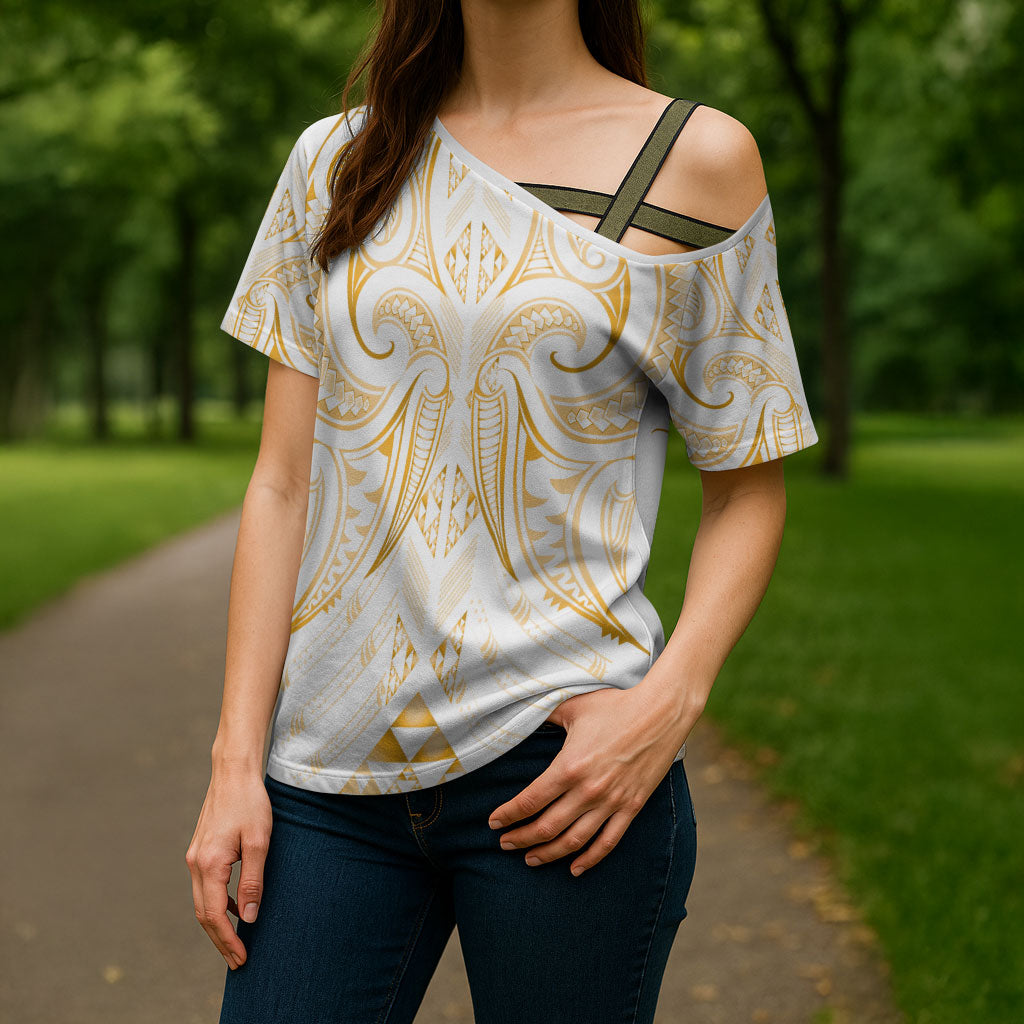 Maori Rugby Custom Ngaru Mangopare Cross Shoulder Shirt Koura Niho Taniwha Motif