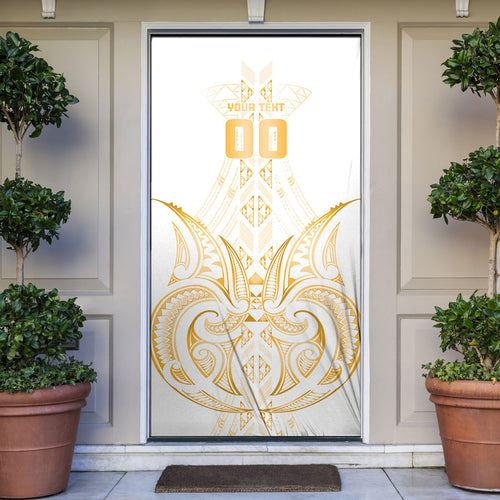 Maori Rugby Custom Ngaru Mangopare Door Cover Koura Niho Taniwha Motif