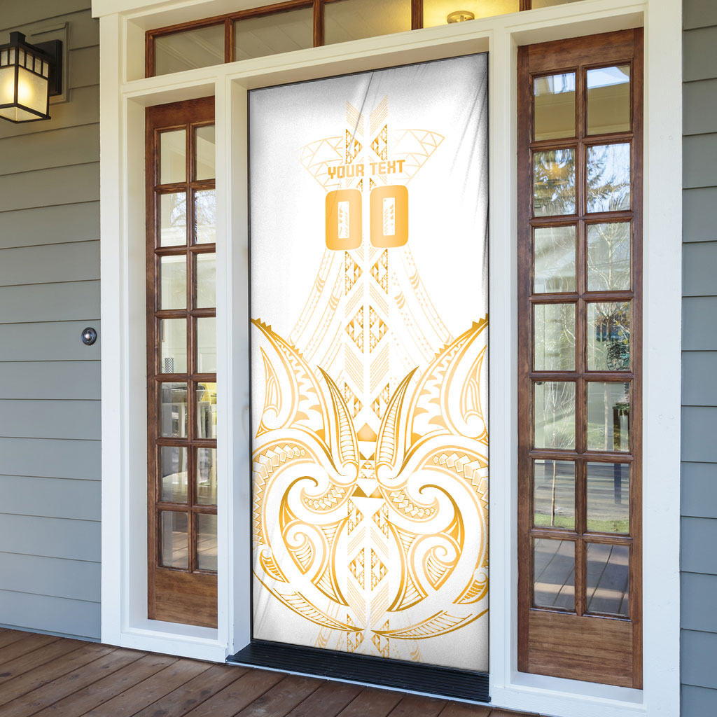 Maori Rugby Custom Ngaru Mangopare Door Cover Koura Niho Taniwha Motif