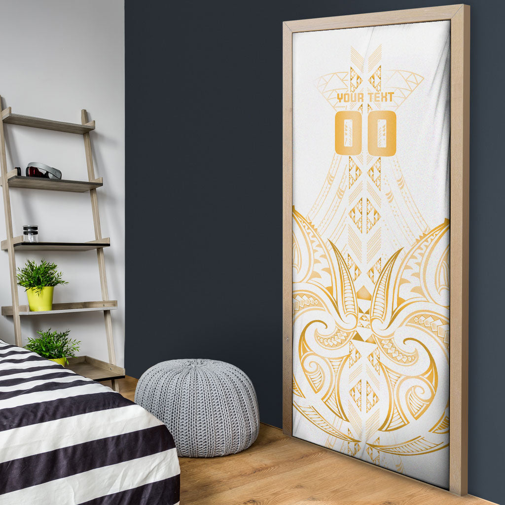Maori Rugby Custom Ngaru Mangopare Door Cover Koura Niho Taniwha Motif