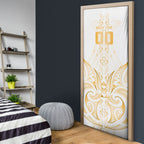 Maori Rugby Custom Ngaru Mangopare Door Cover Koura Niho Taniwha Motif