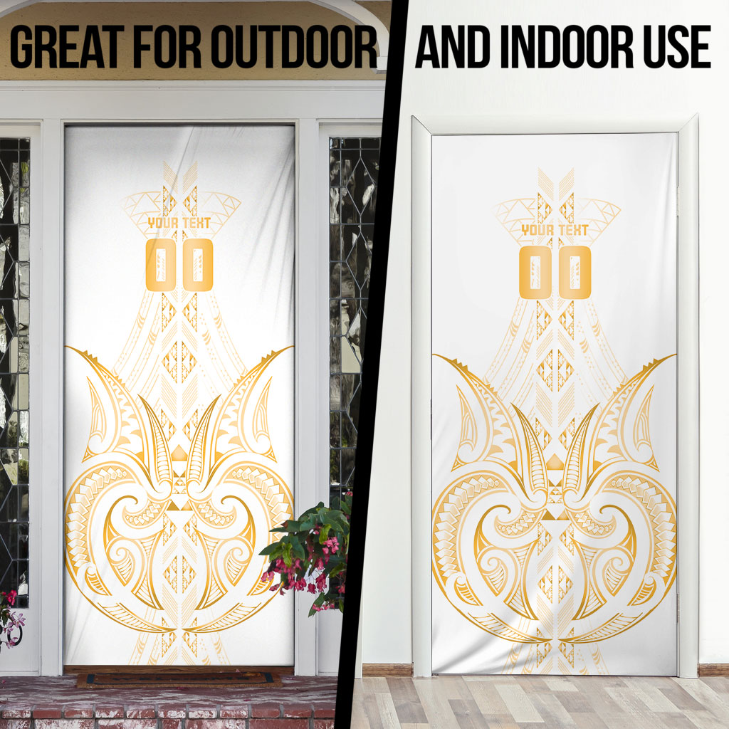 Maori Rugby Custom Ngaru Mangopare Door Cover Koura Niho Taniwha Motif