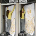 Maori Rugby Custom Ngaru Mangopare Door Cover Koura Niho Taniwha Motif