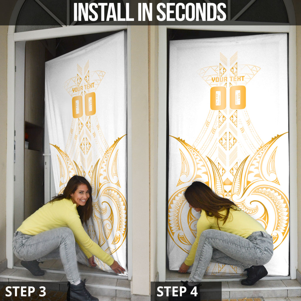 Maori Rugby Custom Ngaru Mangopare Door Cover Koura Niho Taniwha Motif