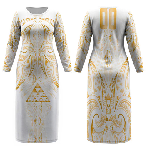 Maori Rugby Custom Ngaru Mangopare Family Matching Long Sleeve Bodycon Dress and Hawaiian Shirt Koura Niho Taniwha Motif