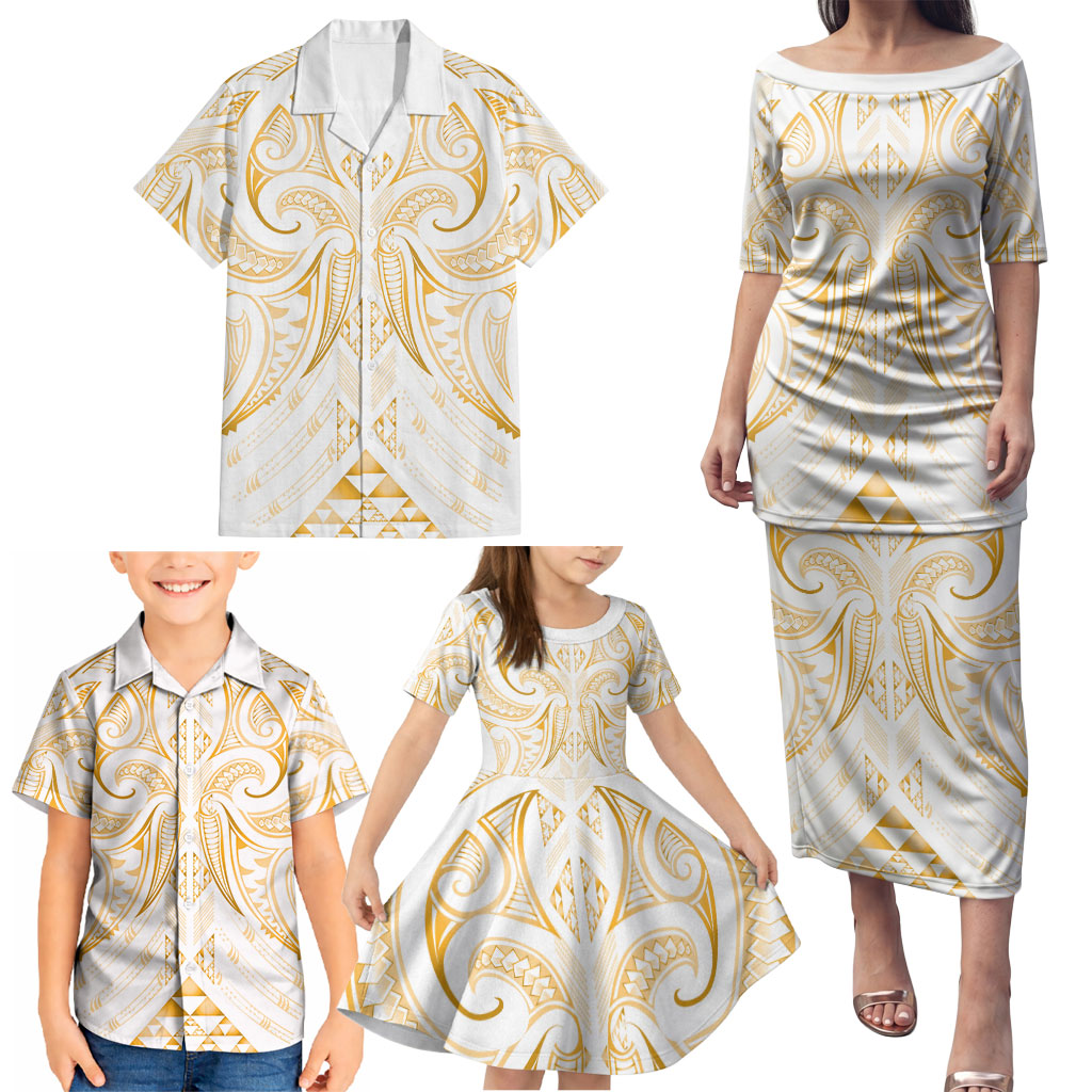 Maori Rugby Custom Ngaru Mangopare Family Matching Puletasi and Hawaiian Shirt Koura Niho Taniwha Motif