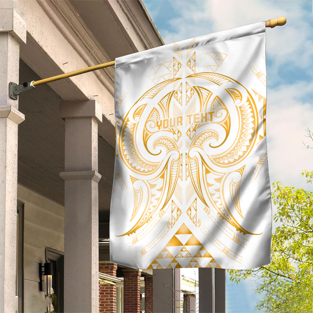 Maori Rugby Custom Ngaru Mangopare Garden Flag Koura Niho Taniwha Motif