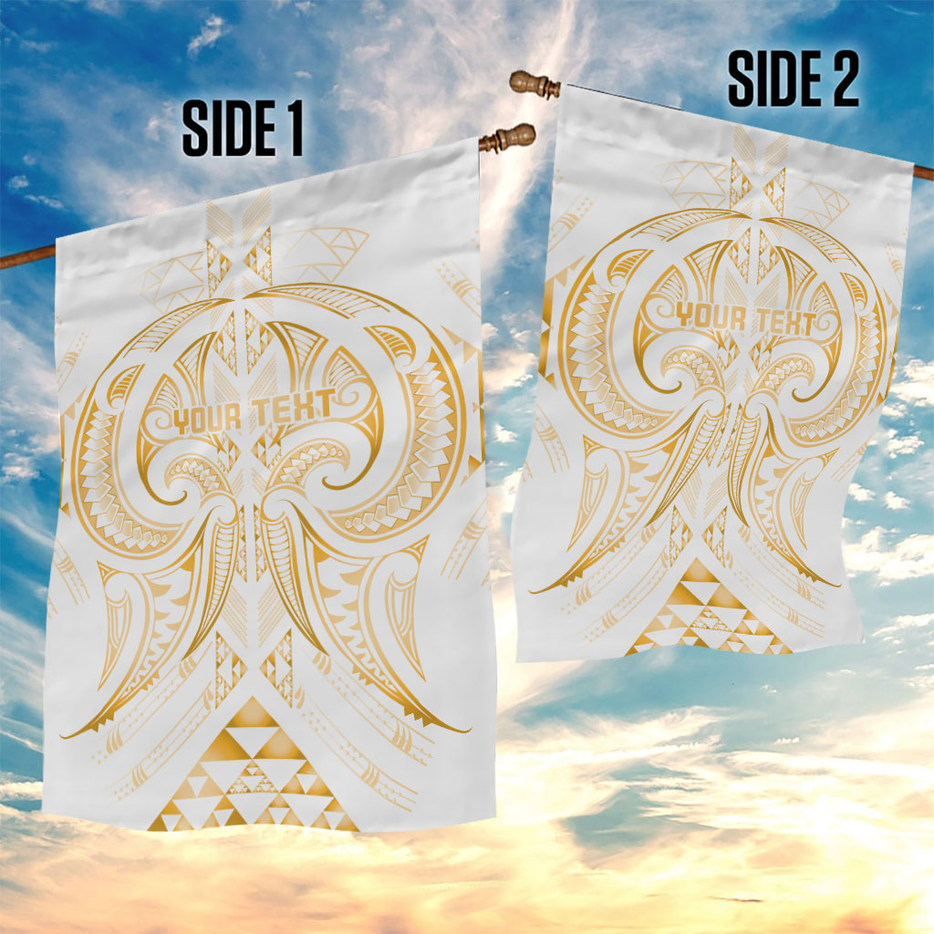 Maori Rugby Custom Ngaru Mangopare Garden Flag Koura Niho Taniwha Motif