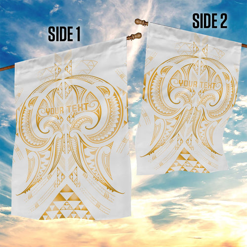 Maori Rugby Custom Ngaru Mangopare Garden Flag Koura Niho Taniwha Motif