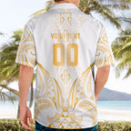 Maori Rugby Custom Ngaru Mangopare Hawaiian Shirt Koura Niho Taniwha Motif