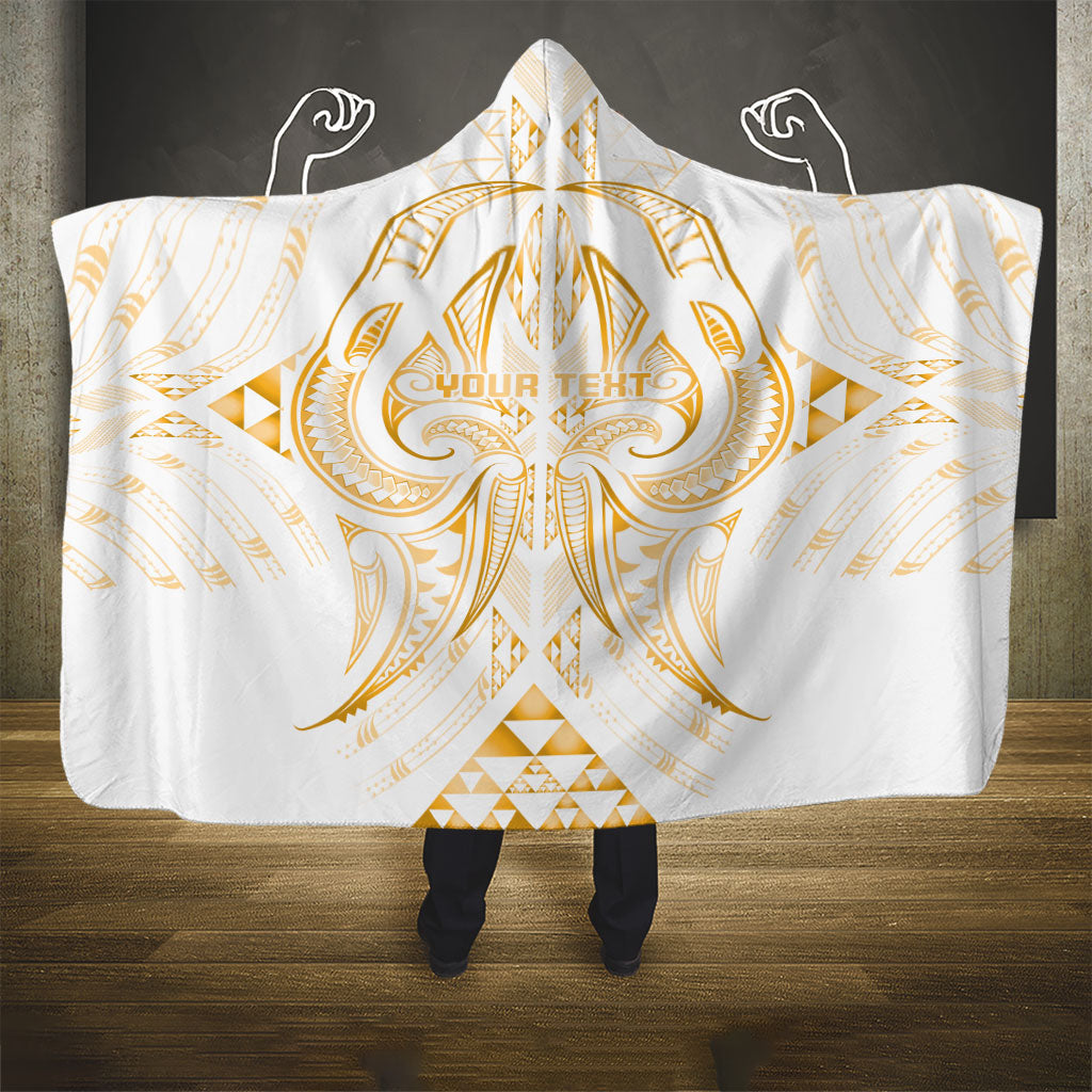 Maori Rugby Custom Ngaru Mangopare Hooded Blanket Koura Niho Taniwha Motif