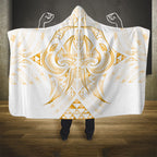 Maori Rugby Custom Ngaru Mangopare Hooded Blanket Koura Niho Taniwha Motif