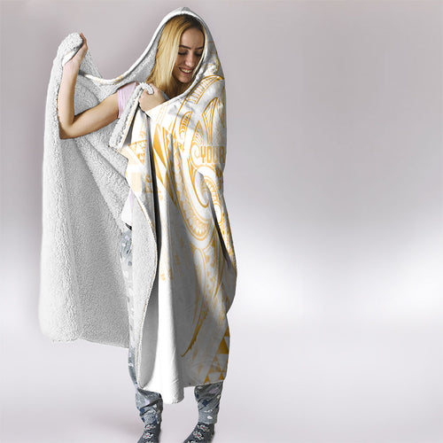 Maori Rugby Custom Ngaru Mangopare Hooded Blanket Koura Niho Taniwha Motif