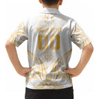 Maori Rugby Custom Ngaru Mangopare Kid Hawaiian Shirt Koura Niho Taniwha Motif