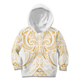 Maori Rugby Custom Ngaru Mangopare Kid Hoodie Koura Niho Taniwha Motif