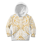 Maori Rugby Custom Ngaru Mangopare Kid Hoodie Koura Niho Taniwha Motif