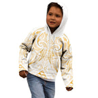 Maori Rugby Custom Ngaru Mangopare Kid Hoodie Koura Niho Taniwha Motif