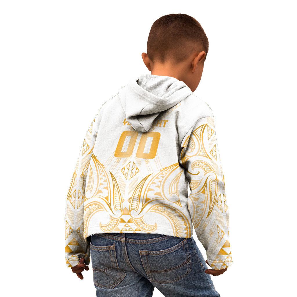 Maori Rugby Custom Ngaru Mangopare Kid Hoodie Koura Niho Taniwha Motif