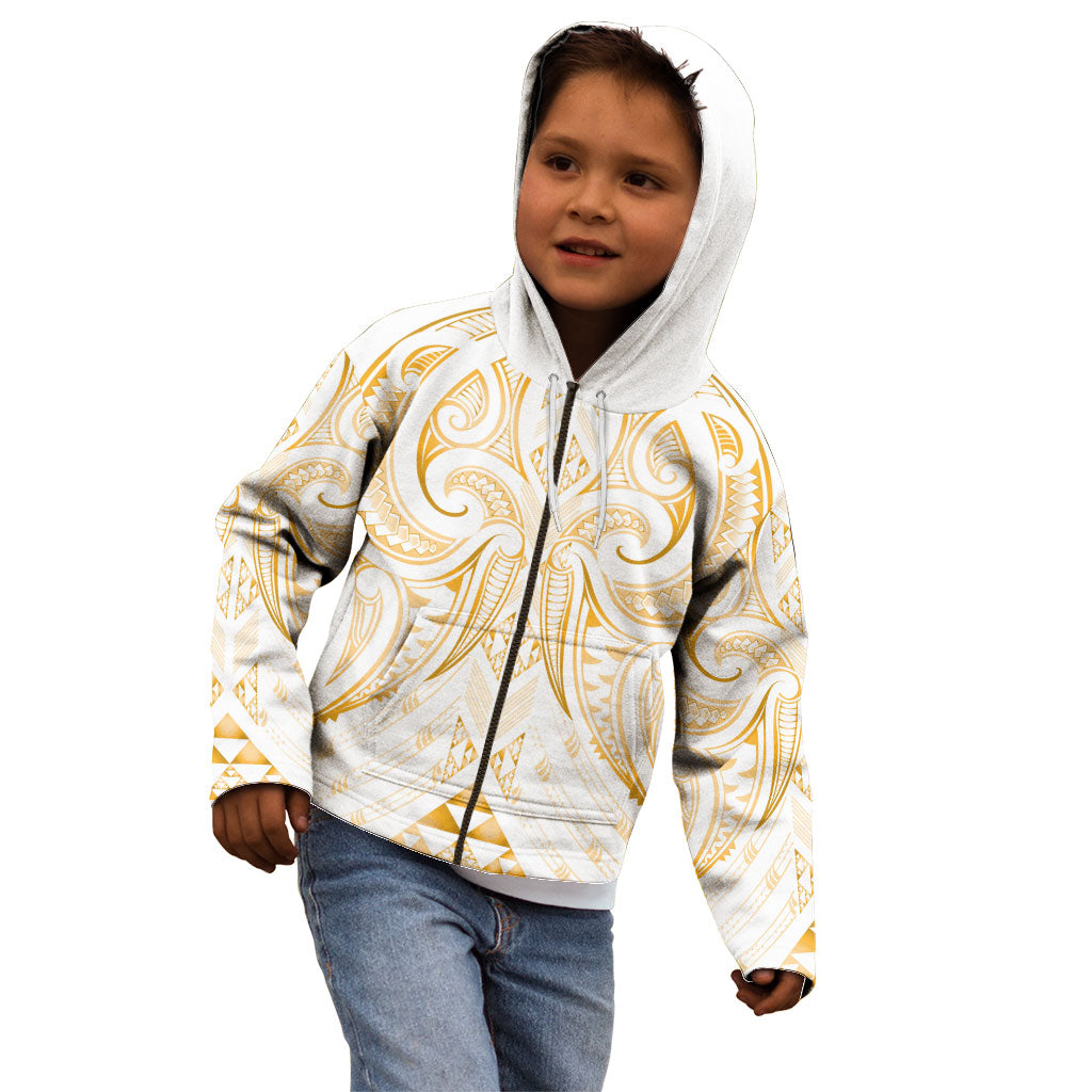 Maori Rugby Custom Ngaru Mangopare Kid Hoodie Koura Niho Taniwha Motif