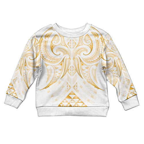 Maori Rugby Custom Ngaru Mangopare Kid Ugly Christmas Sweater Koura Niho Taniwha Motif