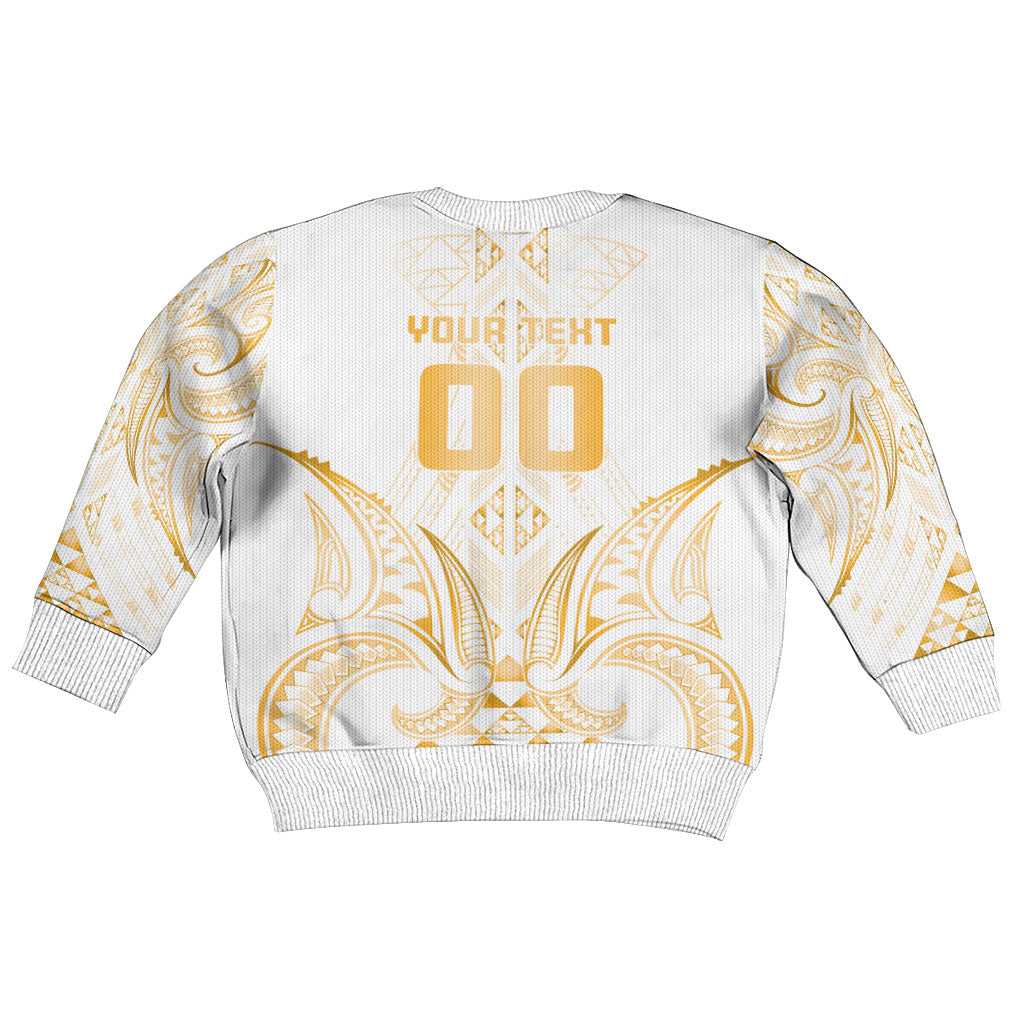 Maori Rugby Custom Ngaru Mangopare Kid Ugly Christmas Sweater Koura Niho Taniwha Motif