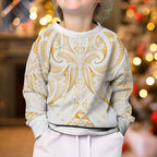 Maori Rugby Custom Ngaru Mangopare Kid Ugly Christmas Sweater Koura Niho Taniwha Motif