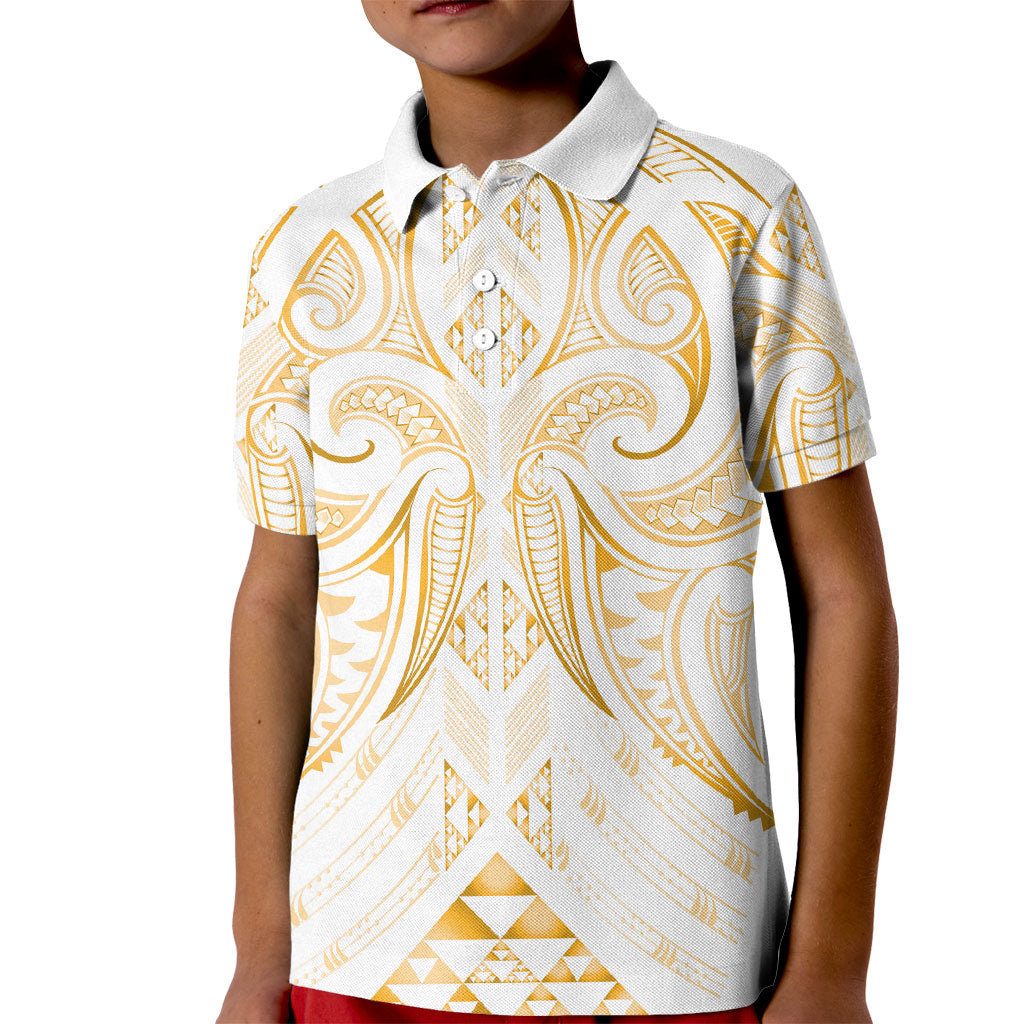 Maori Rugby Custom Ngaru Mangopare Kid Polo Shirt Koura Niho Taniwha Motif
