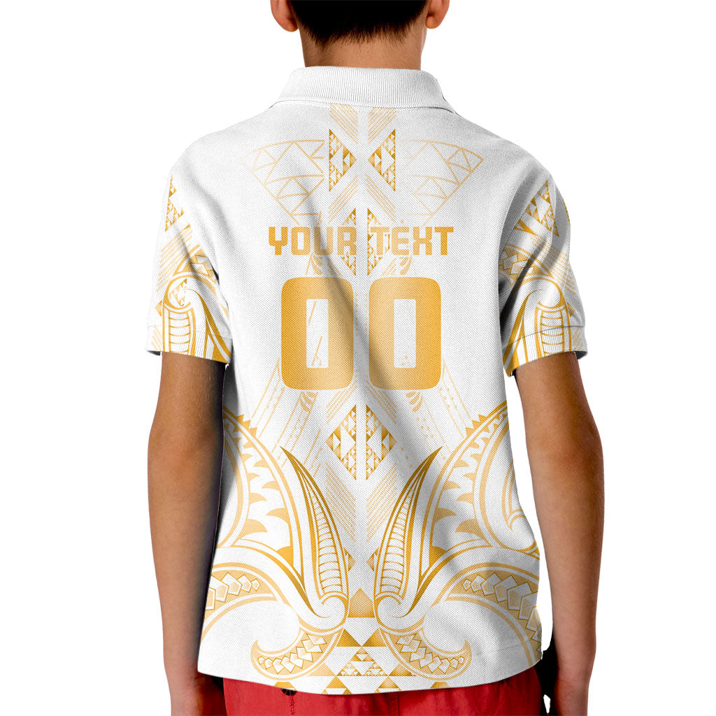Maori Rugby Custom Ngaru Mangopare Kid Polo Shirt Koura Niho Taniwha Motif