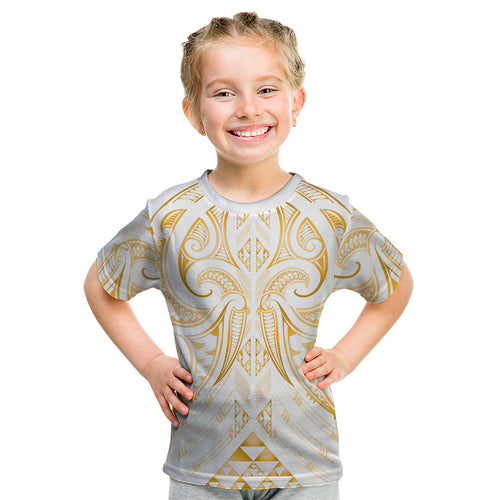 Maori Rugby Custom Ngaru Mangopare Kid T Shirt Koura Niho Taniwha Motif