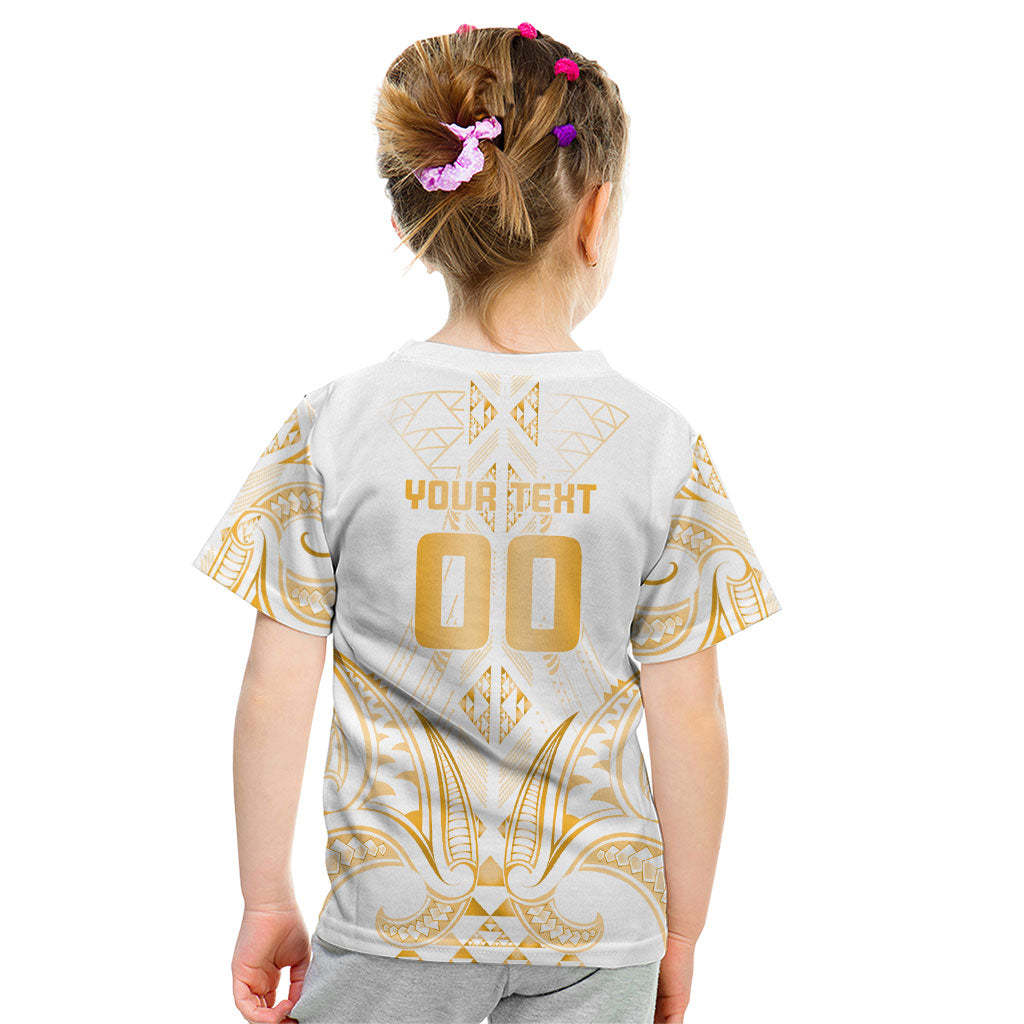 Maori Rugby Custom Ngaru Mangopare Kid T Shirt Koura Niho Taniwha Motif