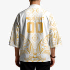 Maori Rugby Custom Ngaru Mangopare Kimono Koura Niho Taniwha Motif