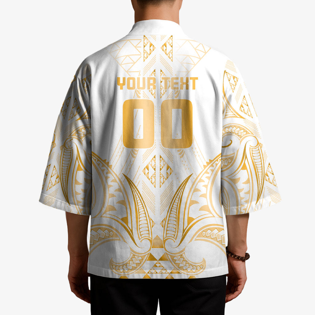 Maori Rugby Custom Ngaru Mangopare Kimono Koura Niho Taniwha Motif