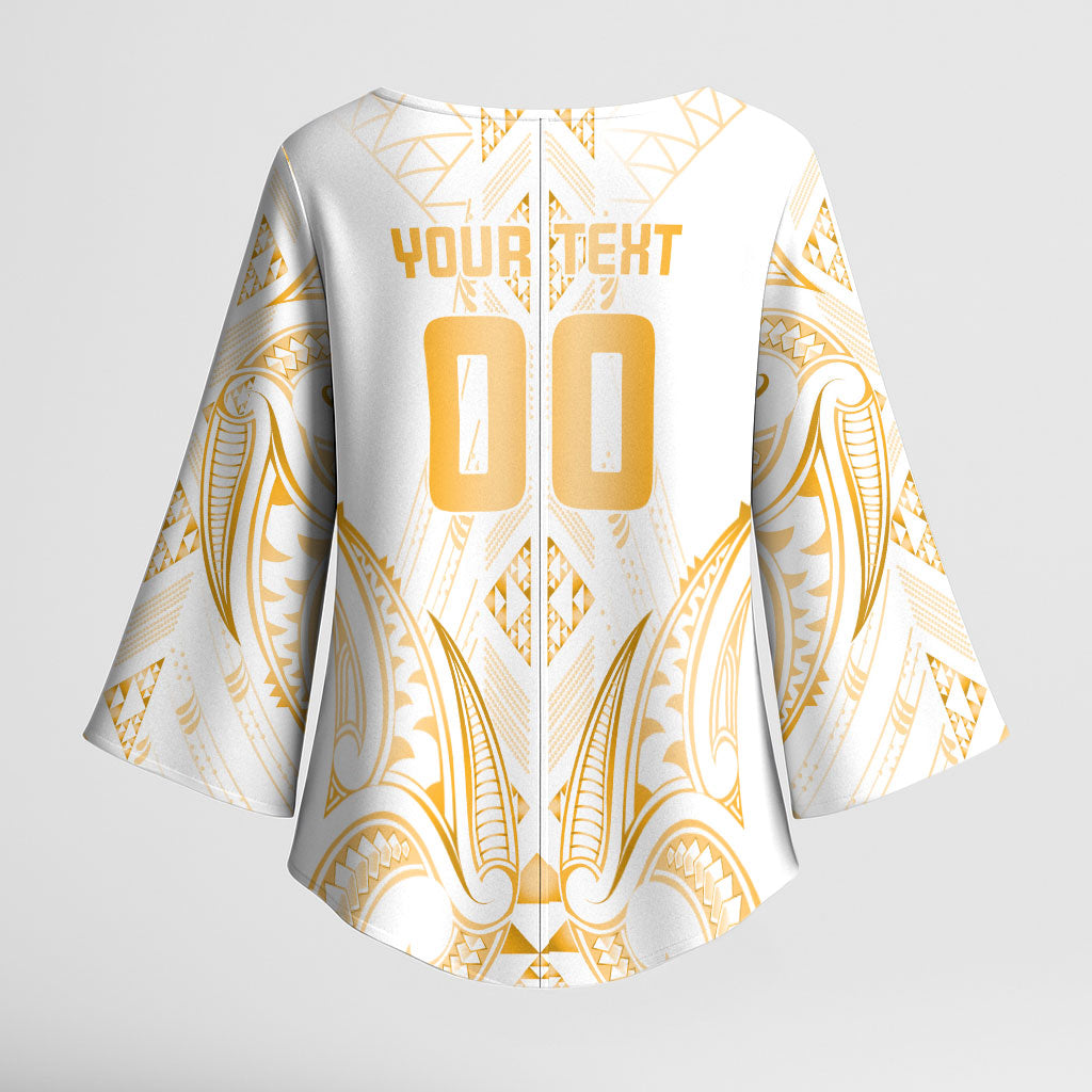 Maori Rugby Custom Ngaru Mangopare Kimono Sleeve Blouse Koura Niho Taniwha Motif