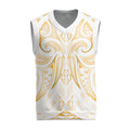 Maori Rugby Custom Ngaru Mangopare Christmas Knitted V-Neck Vest Koura Niho Taniwha Motif