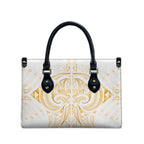 Maori Rugby Custom Ngaru Mangopare Leather Bag Koura Niho Taniwha Motif