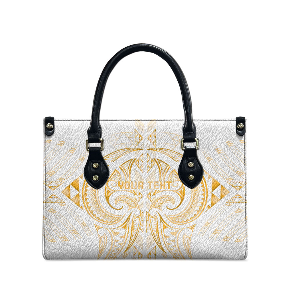 Maori Rugby Custom Ngaru Mangopare Leather Bag Koura Niho Taniwha Motif
