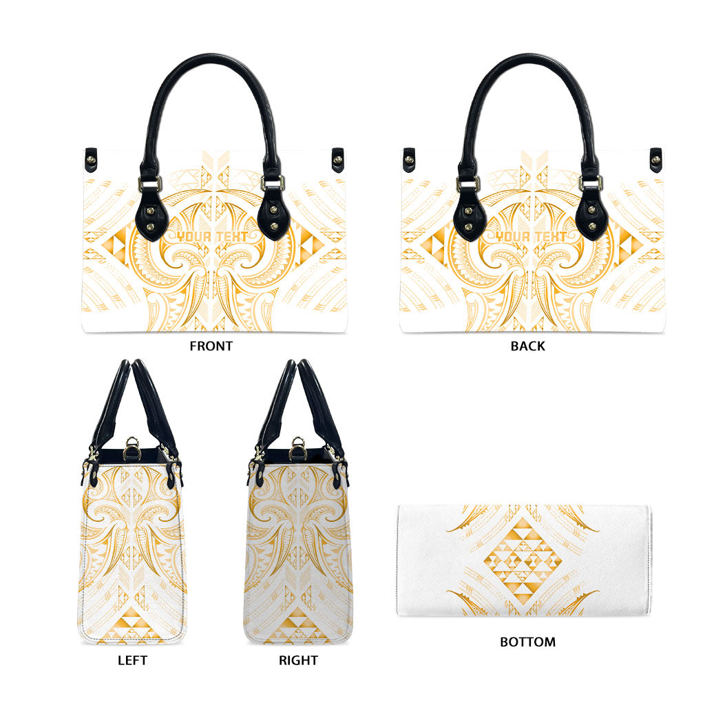 Maori Rugby Custom Ngaru Mangopare Leather Bag Koura Niho Taniwha Motif