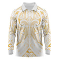 Maori Rugby Custom Ngaru Mangopare Long Sleeve Polo Shirt Koura Niho Taniwha Motif