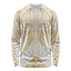 Maori Rugby Custom Ngaru Mangopare Long Sleeve Shirt Koura Niho Taniwha Motif