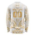 Maori Rugby Custom Ngaru Mangopare Long Sleeve Shirt Koura Niho Taniwha Motif