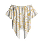 Maori Rugby Custom Ngaru Mangopare Off Shoulder Wrap Waist Top Koura Niho Taniwha Motif