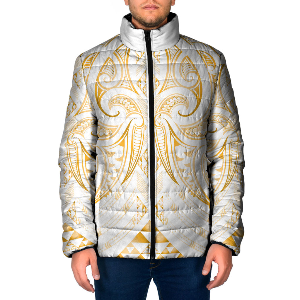 Maori Rugby Custom Ngaru Mangopare Padded Jacket Koura Niho Taniwha Motif